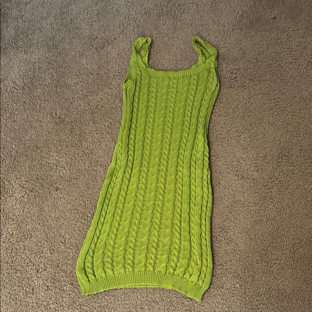 Green Cable Knit Dress